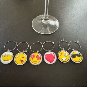 Emoji Bubble Wine Glass Charm 6 pcs set
